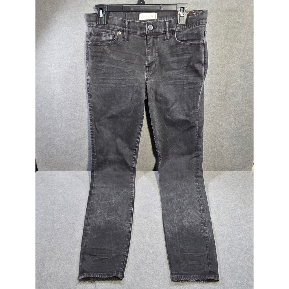 Madewell Women's Skinny Skinny Jean Mid Rise Size 24 Black Denim Faded